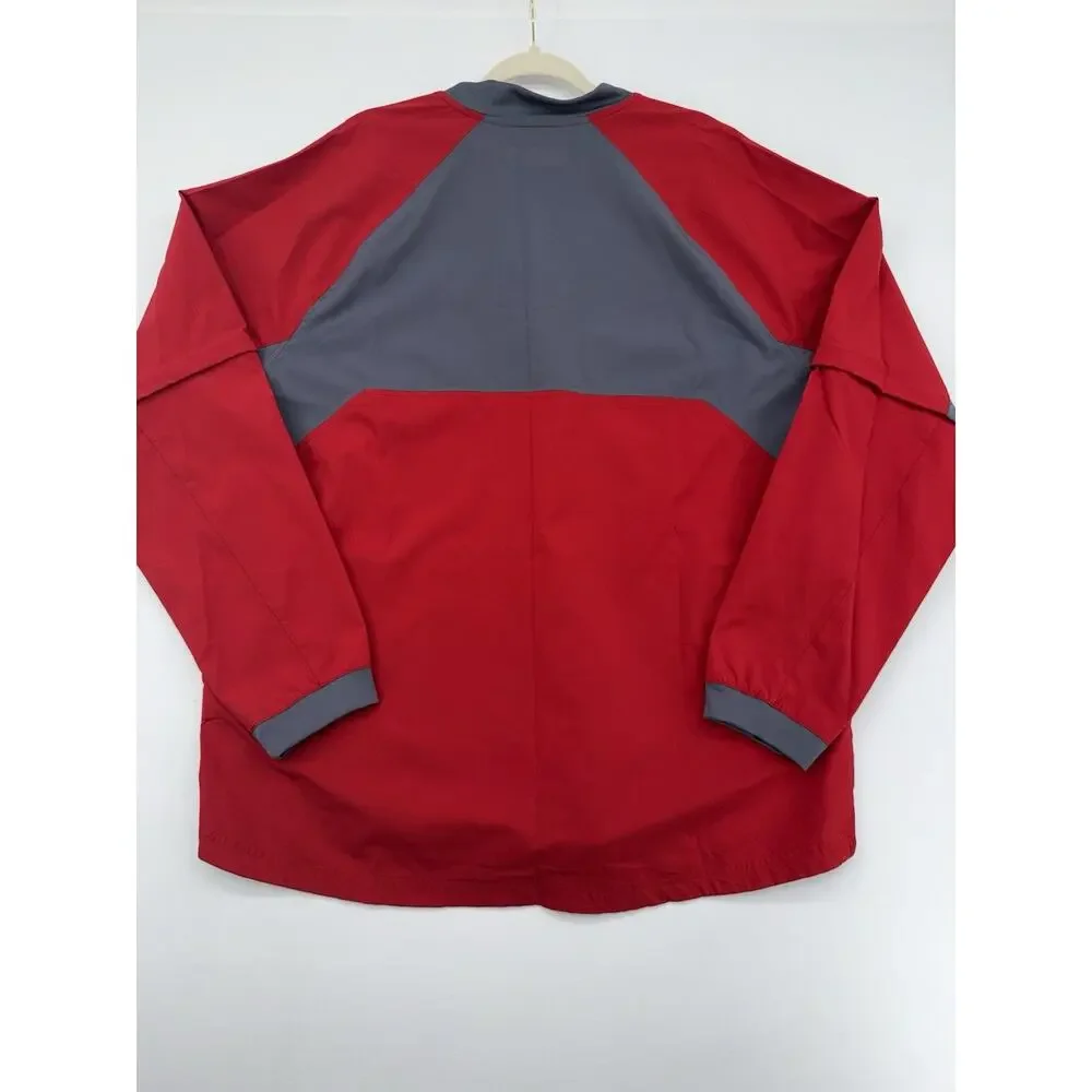 Chicago Cubs Adidas Jacket Men’s Large Red Windbreaker MLB Polyester Vented